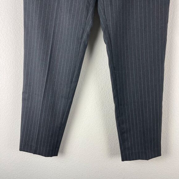 Rag Bone Wool Pants Womens 2 Dark Gray Pin Stripe Trouser Classic Tapered - Picture 3 of 12
